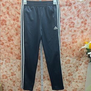 Adidas Kids Black Joggers with White Stripes